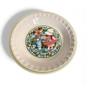 Vintage Watkins Country Kids "Summertime Friends" Collector Recipe Plate, 1989